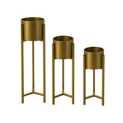 Gold Iron Plant Stands (Set of 3)