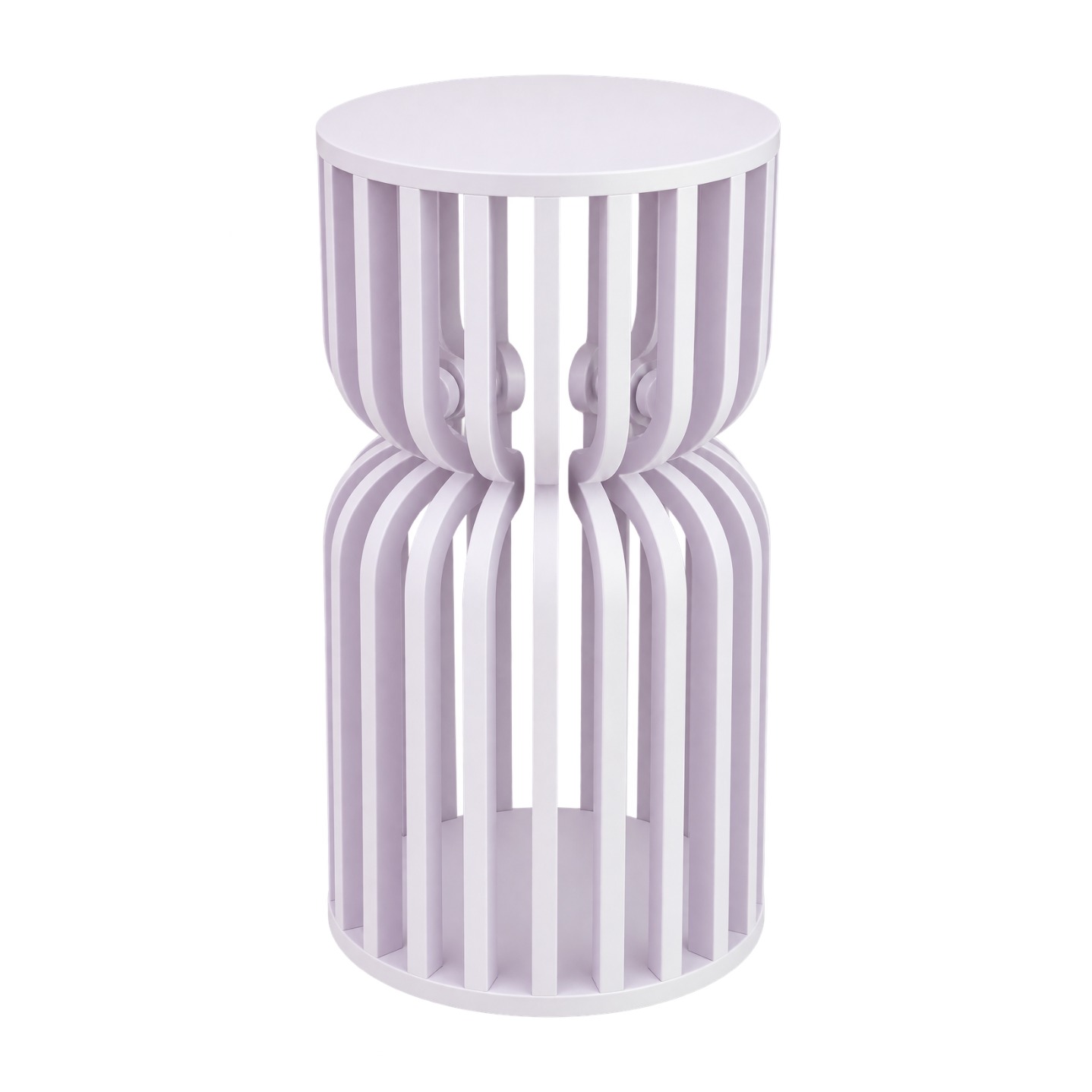 White Curved Hourglass Plinth