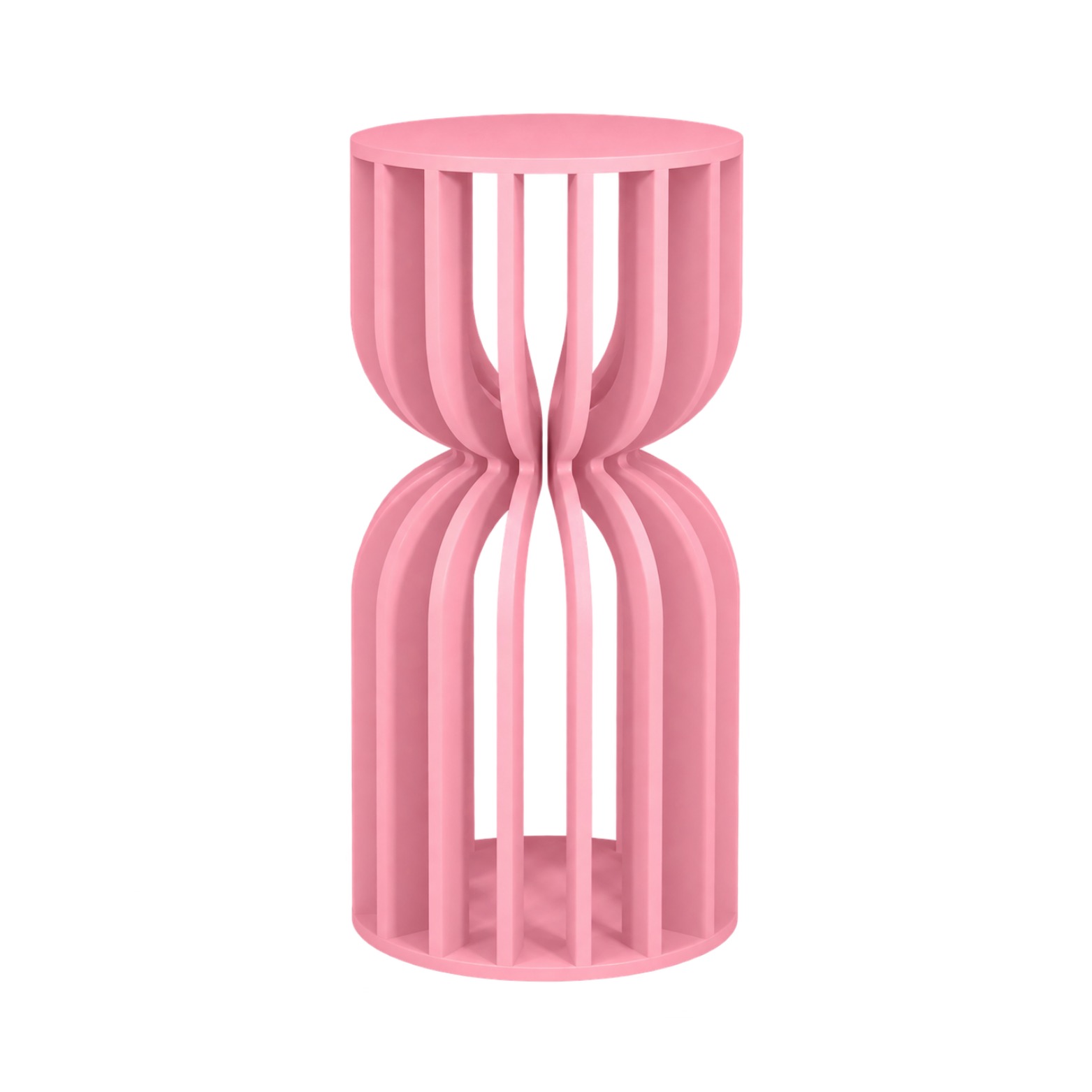 Pink Curved Hourglass Plinth